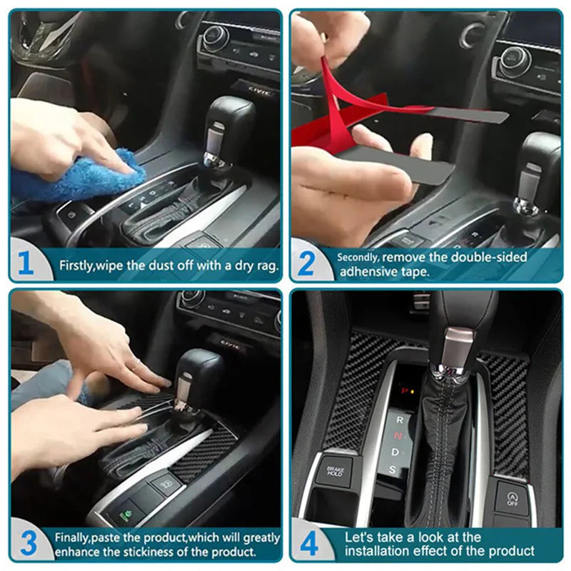 Carbon Fiber Dashboard Stickers for Toyota RAV4 2013-2015 - image 6