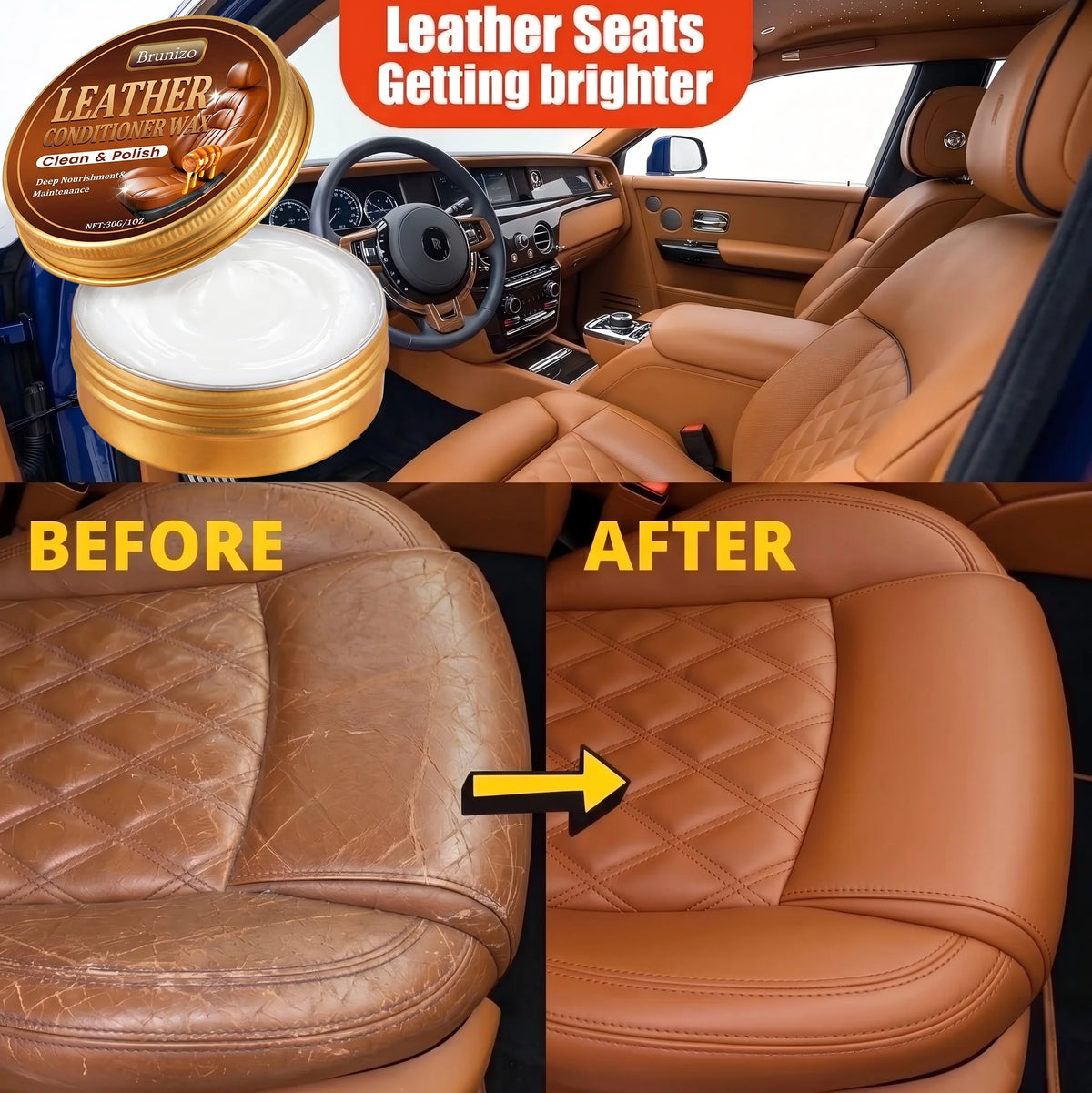 Leather Repair Filler Paste for Car Seats and Steering Wheel