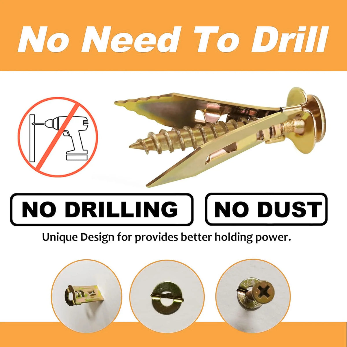 20–200 Piece Self-Drilling Drywall Anchors & Screws