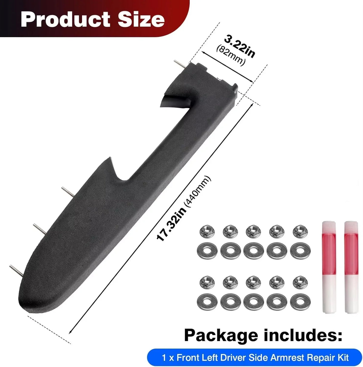 Door Armrests 22818465 Left Driver Side For 2010-2014 GMC Sierra 1500 2500HD 3500HD Chevy Silverado 1500 2500HD 3500HD