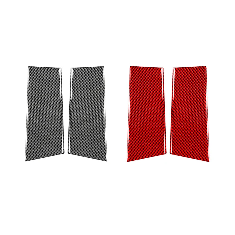 For 350Z 2003-2009 Carbon Fiber 2PCS Car Door B-Pillar Protection Strips Decoration Sticker Auto Exterior Accessories