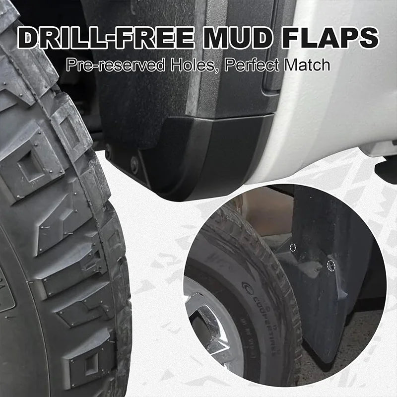 Heenvn Mud Flaps for GMC Sierra 1500 2019-2026 Accessories Front & Rear Splash Guard Mudflaps No-Drilling GMC Fender Replacement