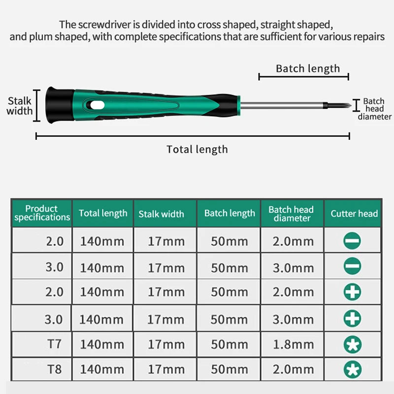 6-Piece Precision Electronic Screwdriver Set