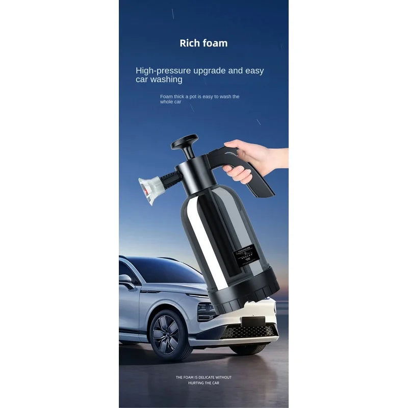 2L Hand Pneumatic Snow Foam Cannon Hand-Pump Foam Sprayer With 3 Nozzles Spray Bottle For Car Washing Window Surface Cleaning