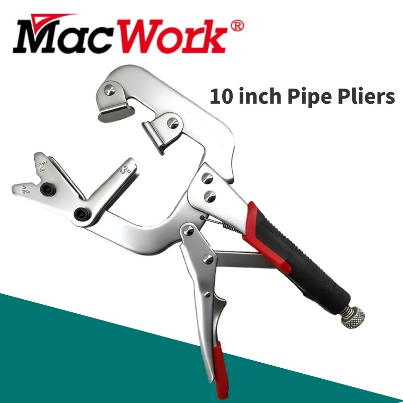 Locking Pipe Clamp, 10 Inch Welding Clamp with Swivel V Shape Pads for Clamping Pipe and Tube to Weld and Repair