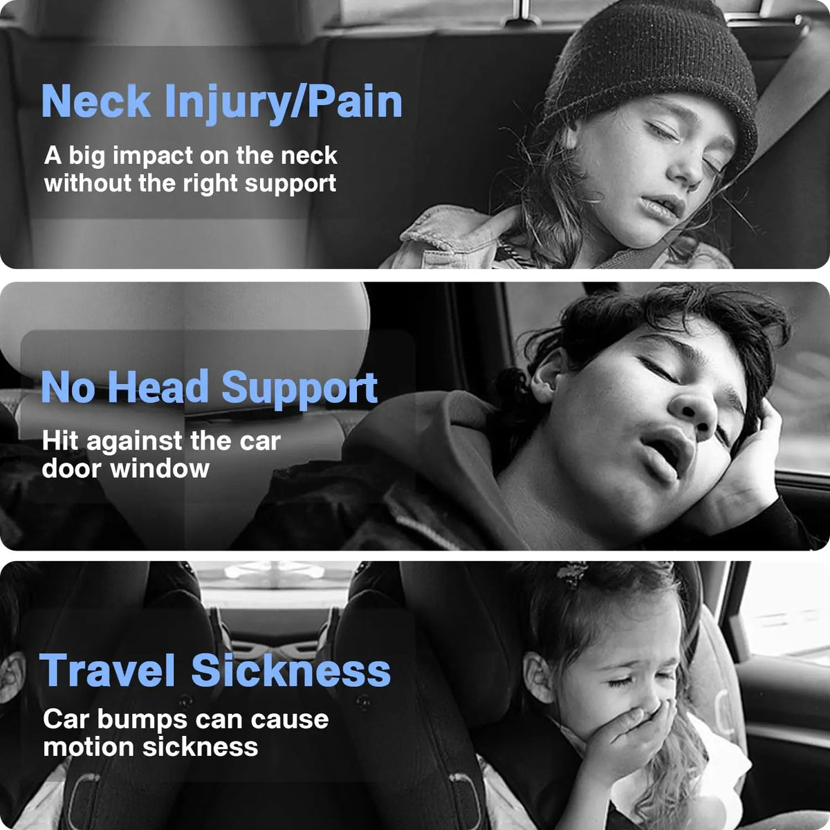 Adjustable Memory Foam Car Headrest Pillow for Neck Support - image 2