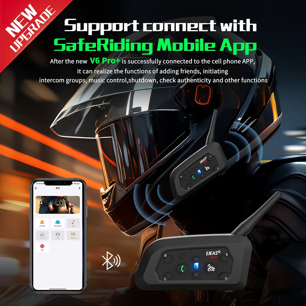 EJEAS V6 Pro+ Motorcycle Bluetooth Intercom Headset, 800m IP67 - image 17