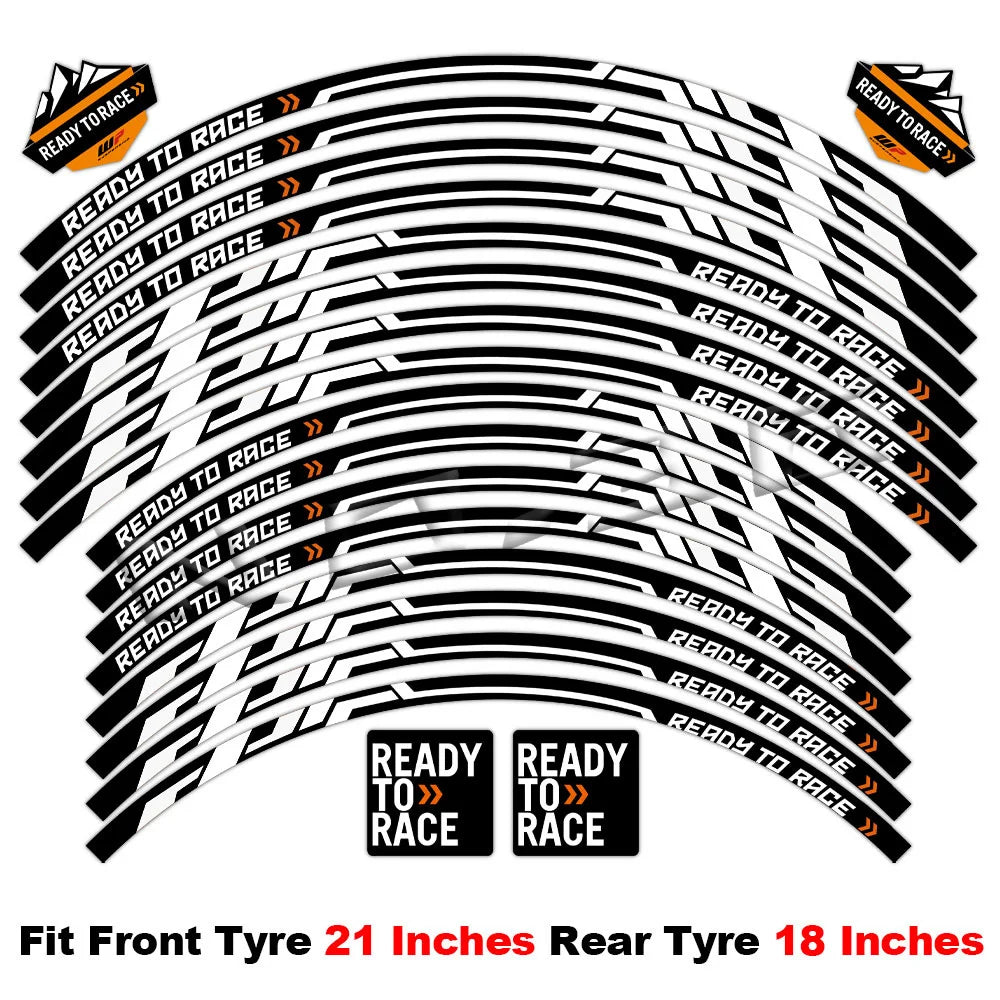 Reflective Motorcycle Rim Decal Stripe, 17-21 Inch Wheels