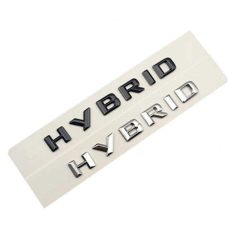 ABS Chrome Hybrid Letter Trunk Badge Emblem for Cars