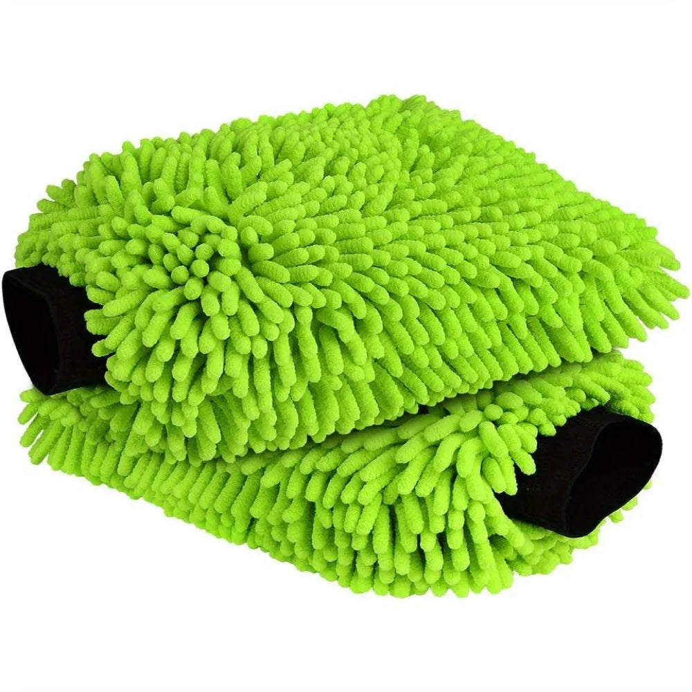 Microfiber Car Wash Mitt Gloves, Scratch-Free & Lint-Free, 1 or 2 Pack