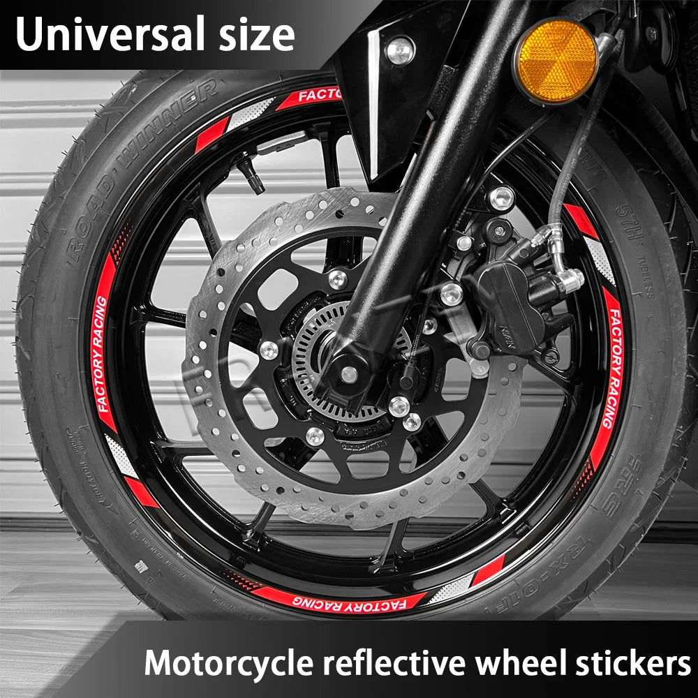 Reflective Wheel Rim Tape Decals for 12in to 18in Motorcycle Wheels - view 2