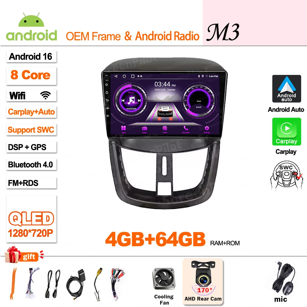 Peugeot 207 2006-2015 Android Car Radio 9" Touchscreen GPS - image 16