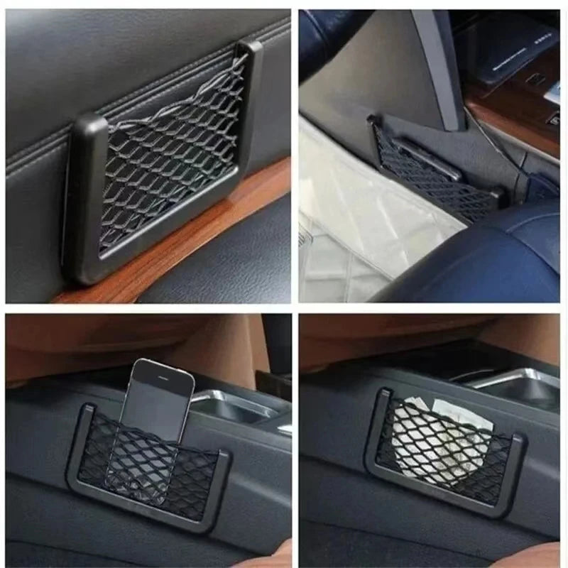 Adhesive Mesh Car Storage Pocket for Phone and Small Items
