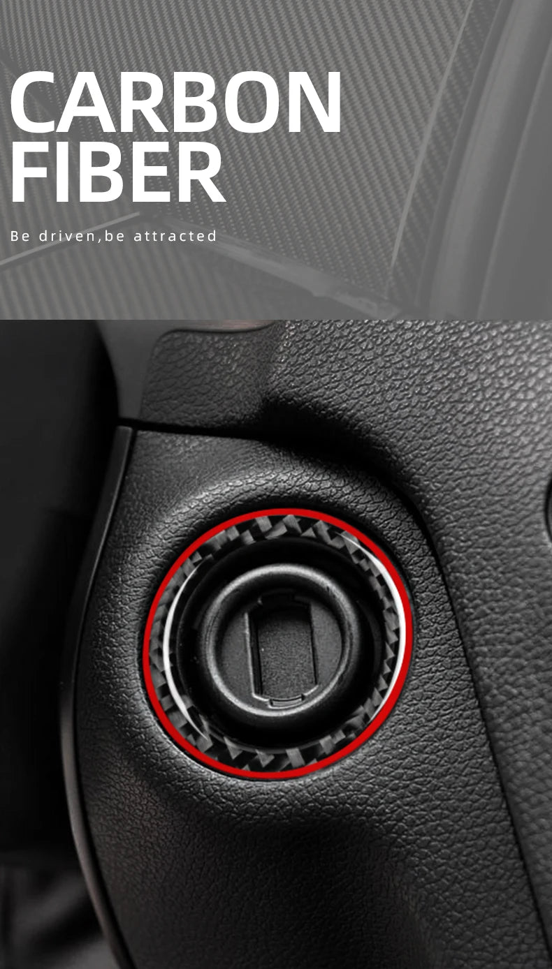 Carbon Fibre Ignition Key Ring Trim for Mercedes-Benz W204 and W205 - view 7
