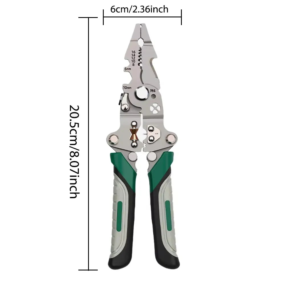 Foldable Wire Stripper Multi-Function Electrician Pliers Crimping Tool - image 2