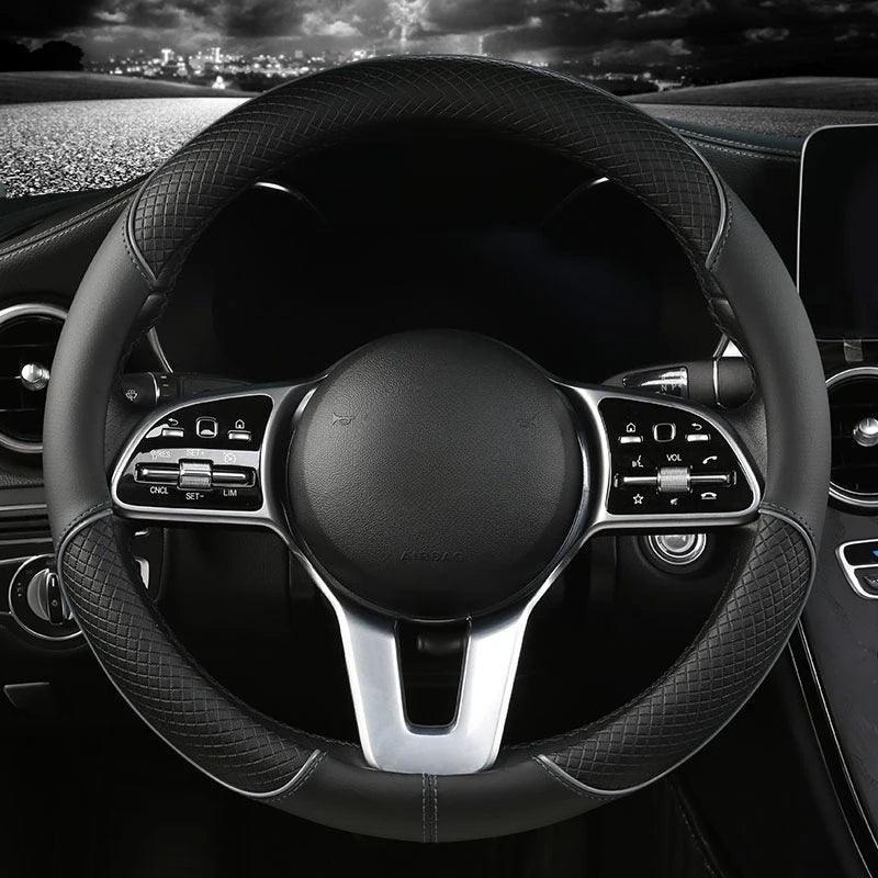 Diamond Texture Steering Wheel Cover, 14.5 to 15 Inch