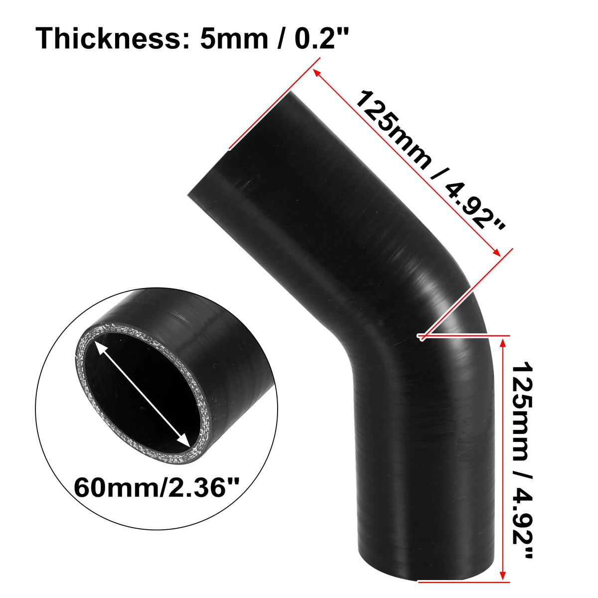 Universal 45° Silicone Intercooler Hose Reducer Coupler - image 24