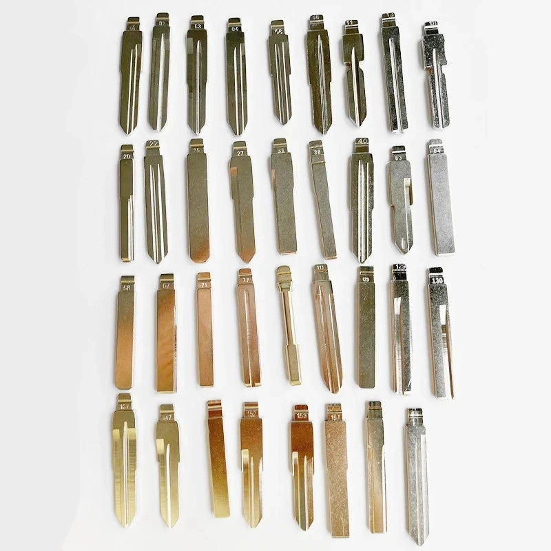 175Pcs Car Key Blank Set – Flip Key Blades + Logos + Pins - image 4