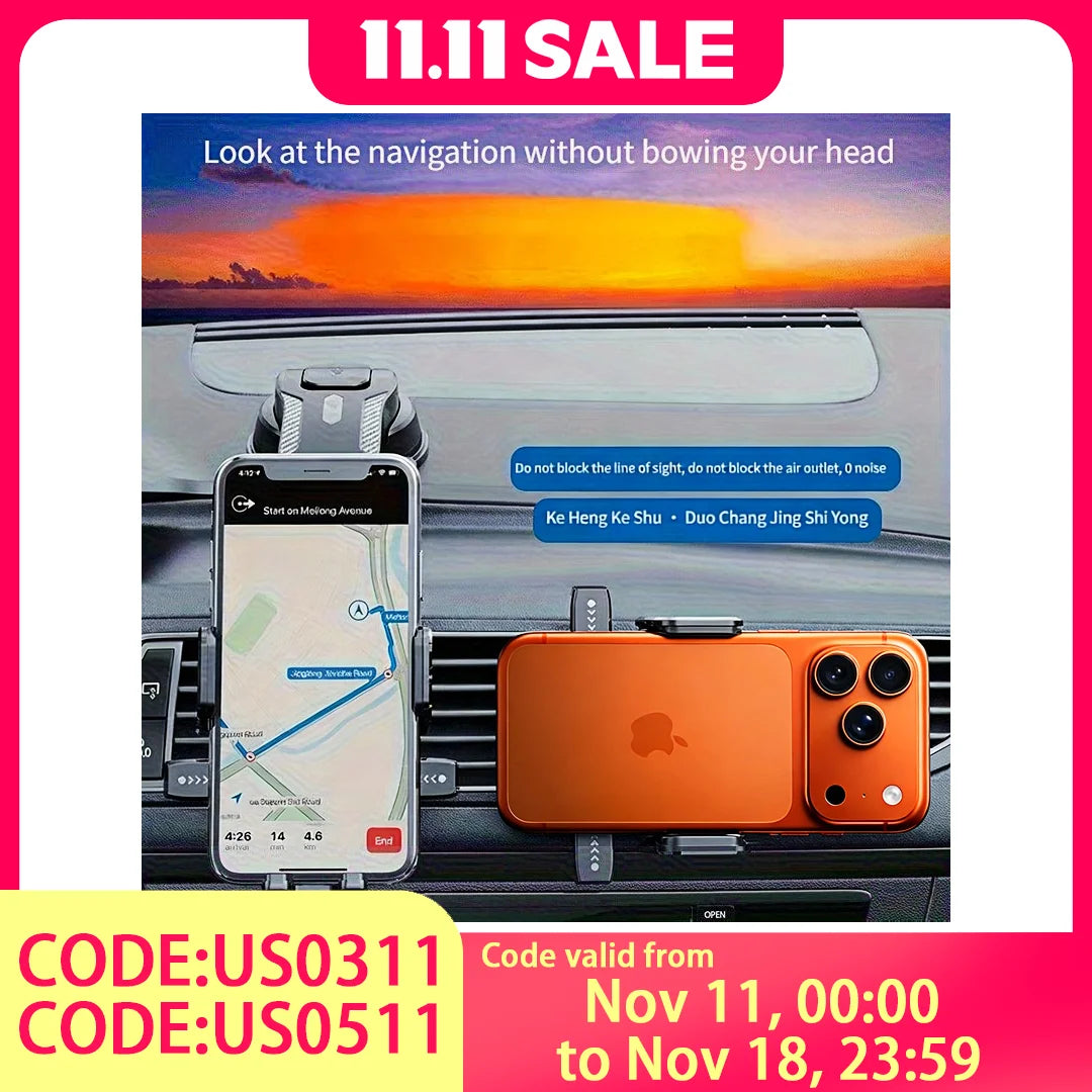 360° Rotating Car Phone Holder – Secure & Adjustable Dashboard Mount