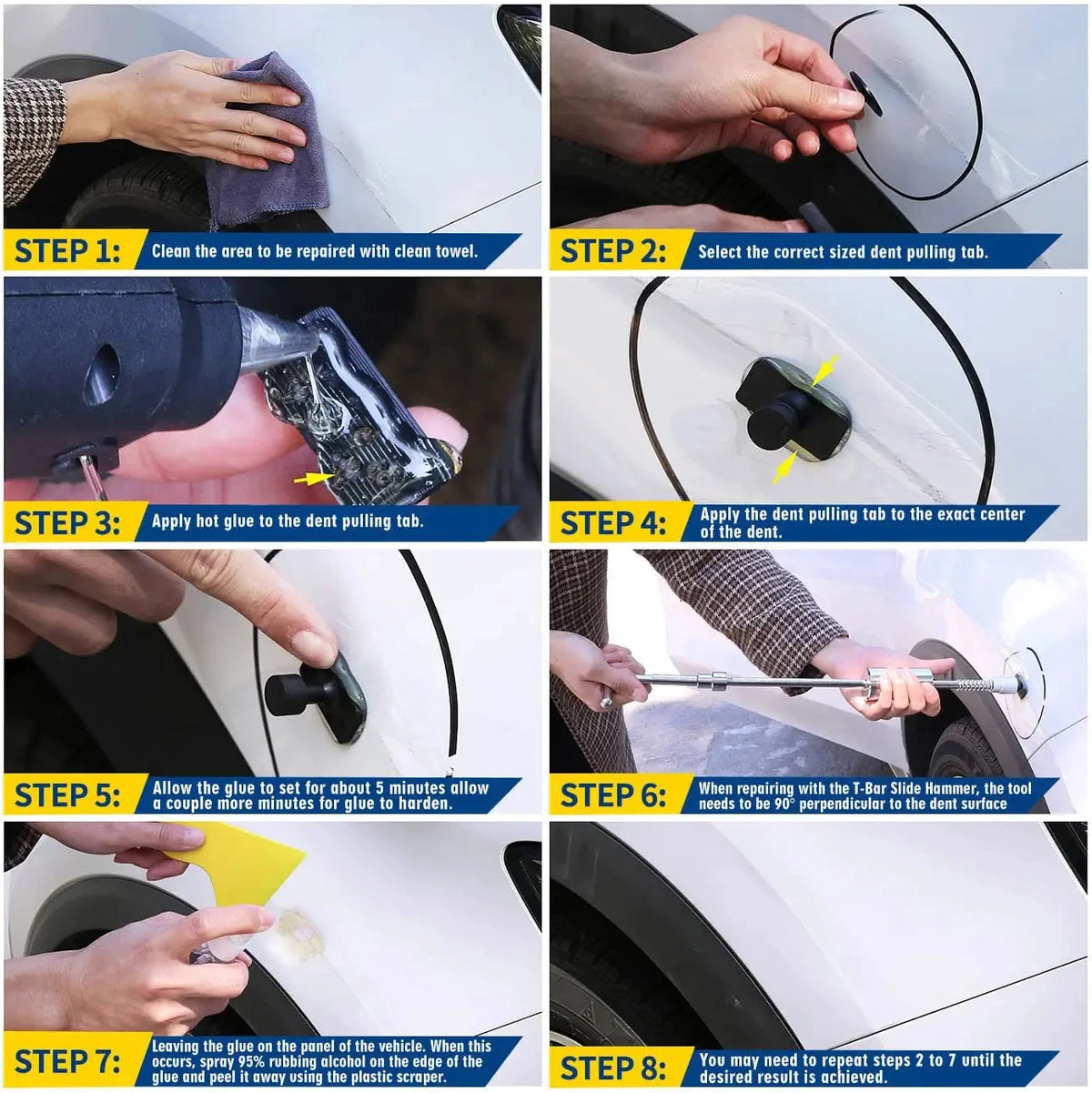 Car Dent Removal Kit - Paintless PDR Repair Tool with Glue Gun - image 3