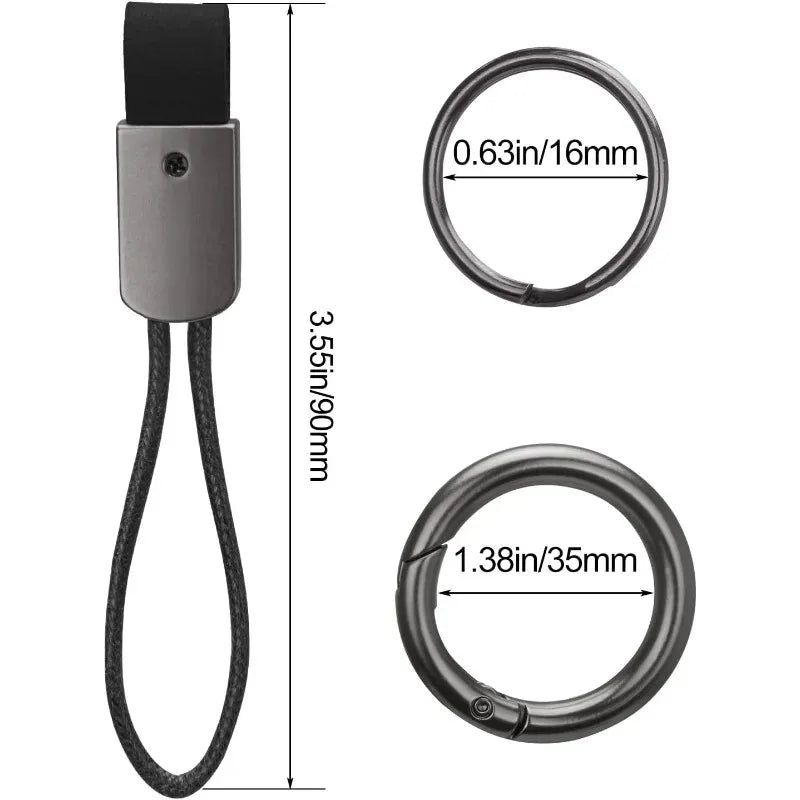 Car Keychain Light Luxury Style Key Ring Universal Key Holder Microfiber Keychain Cowhide Wax Rope Keychain for Most Car Keys