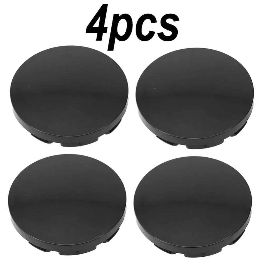 Wheel Center Caps, 55mm, Black ABS, Set of 4