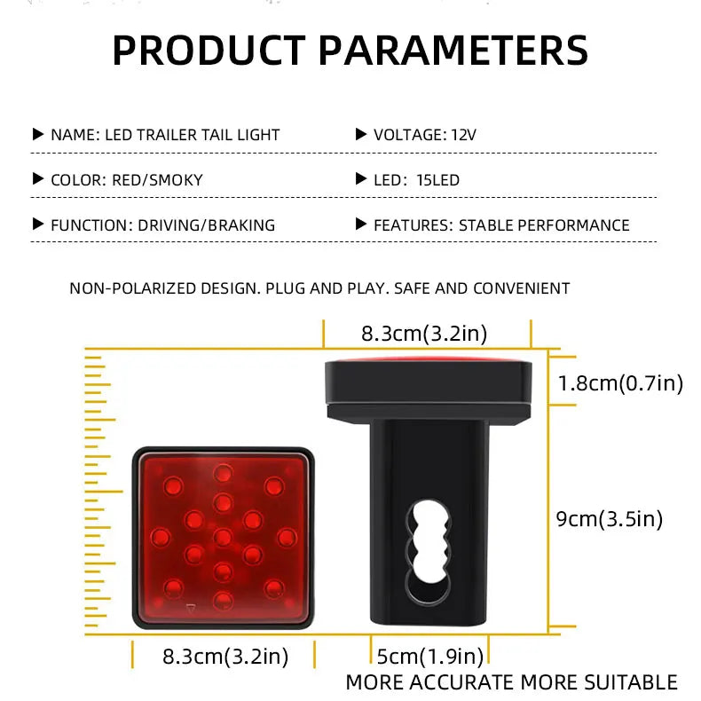 Universal 12V LED Brake Tail Light – 15 Bright LEDs for Car/Truck/SUV - image 11