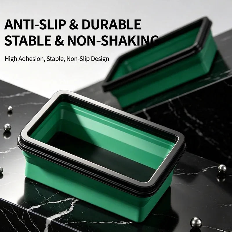 Magnetic Foldable Silicone Tray, Strong Magnetic Depth, Large Space for Convenient Storage of Screw Metal Parts, Auto Repair DIY