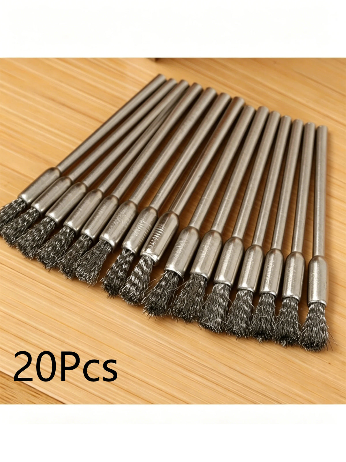 Stainless Steel Wire Brush Set for Rotary Tools, 3.17mm Shank, 10 Pcs