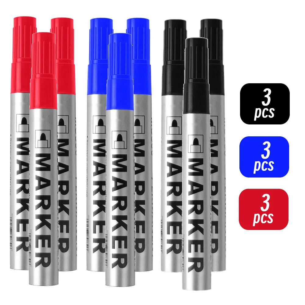 Permanent Paint Marker Pen, Waterproof Black, Quick-Drying for Tires
