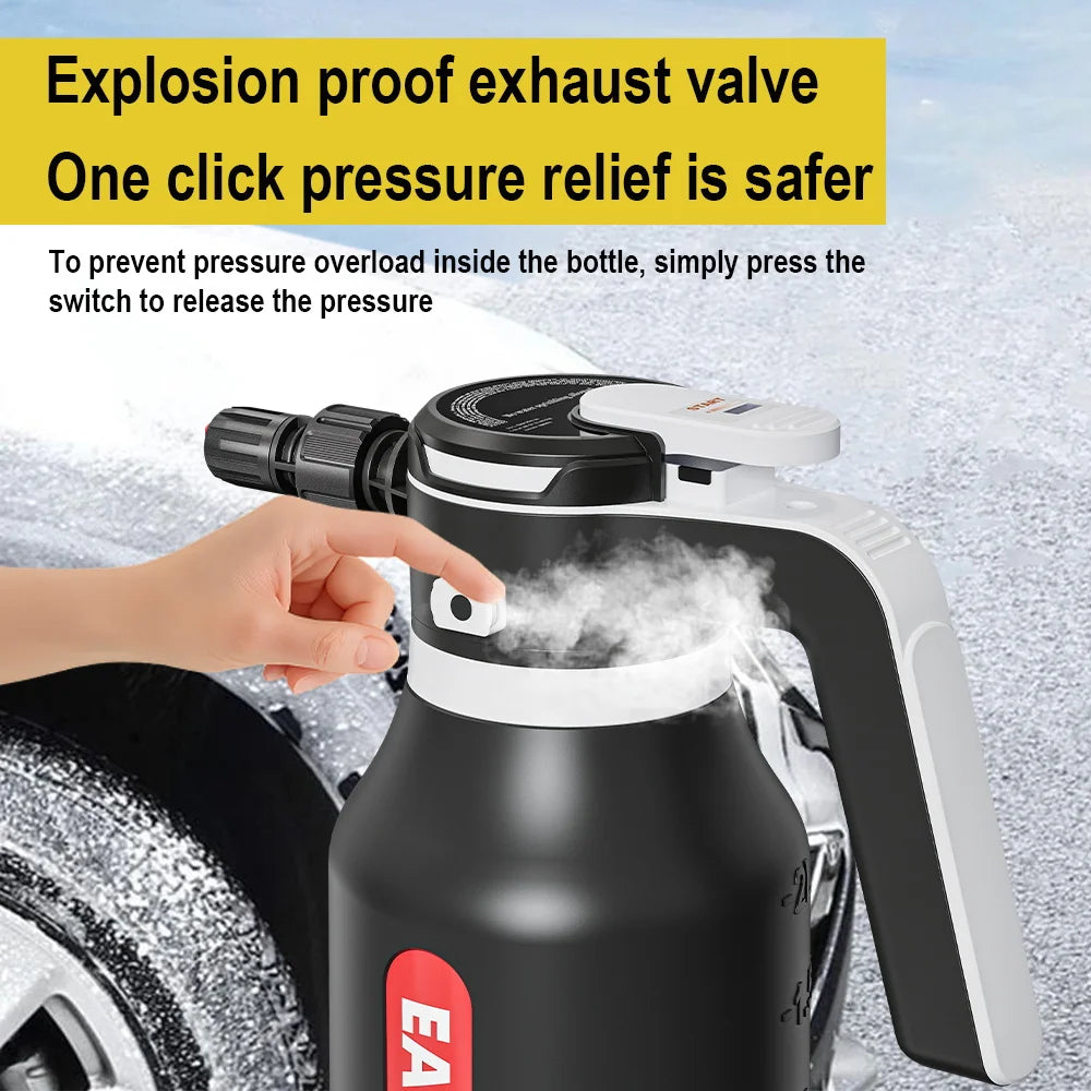 Cordless electric foam sprayer 2000ml, rechargeable car wash foam gun