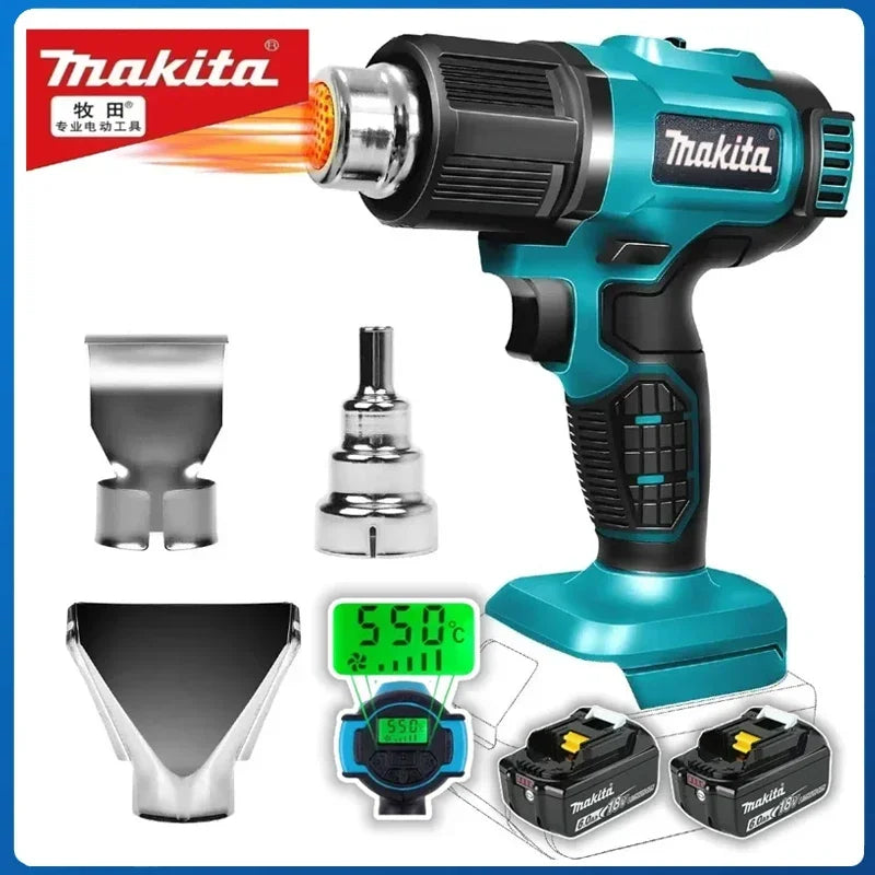 Industrial Handheld Cordless Heat Gun, Adjustable Temperature Hot Air Gun, 18V Battery Compatible