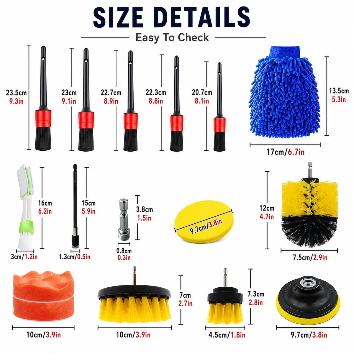 Car Cleaning Kit with Drill Brush Set, Vent Brushes and Towel - view 2