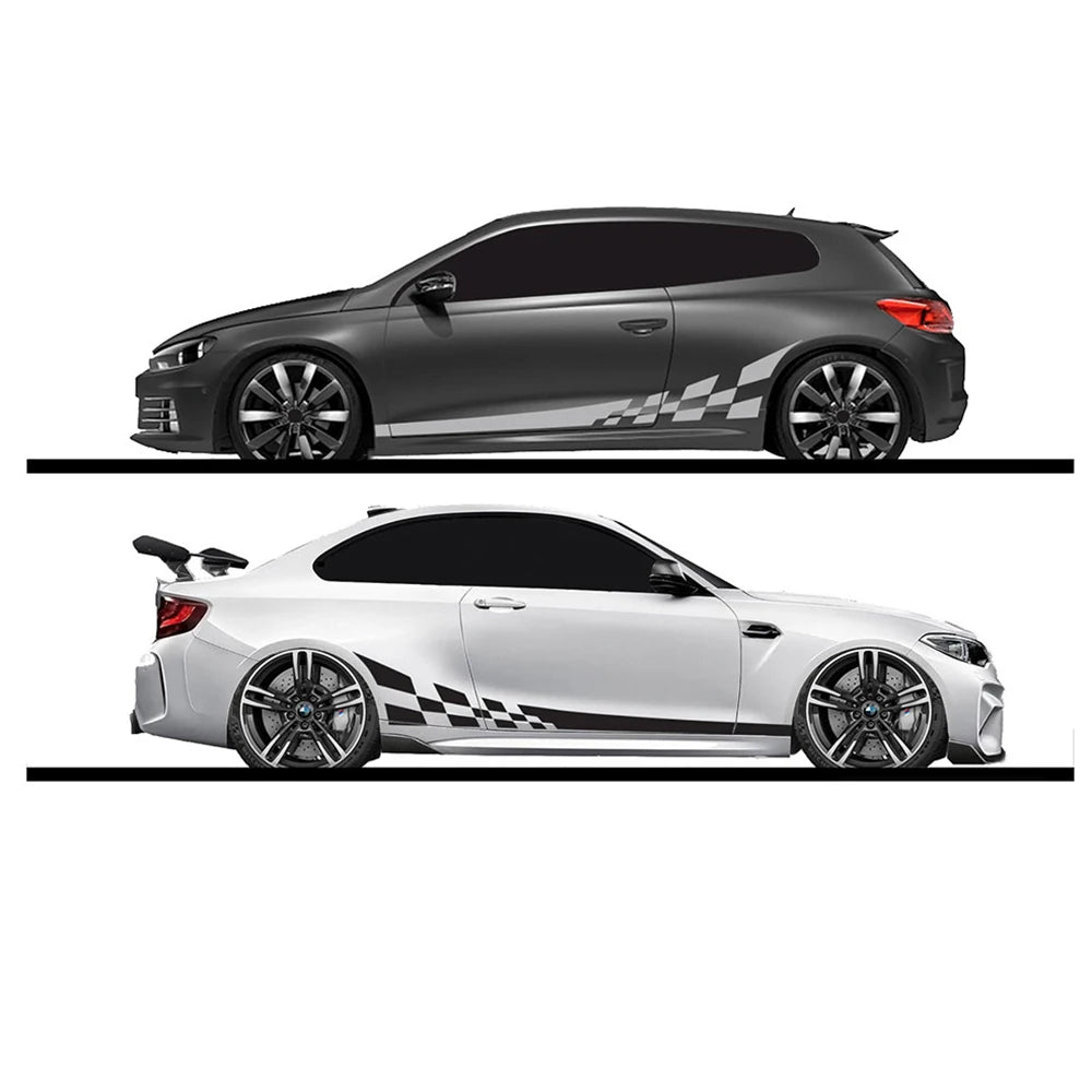 2-Pack Car Vinyl Wrap Film - Racing Stripes & Camouflage Decals