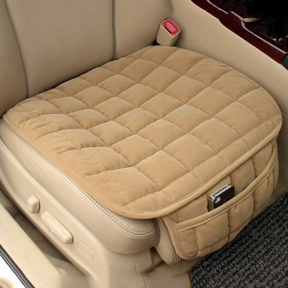 Plush Winter Car Seat Cushion with Anti-Slip Backing