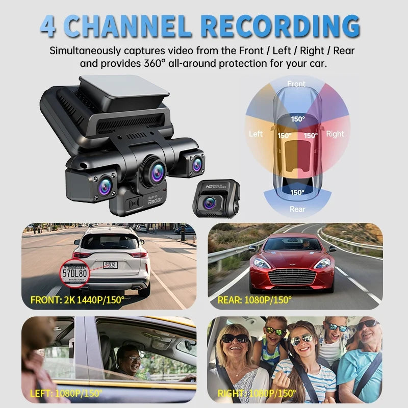 XUOIB 4CH 4K GPS Dash Cam with WiFi & Night Vision - image 2