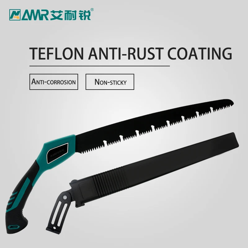 Pruning Saw with Scabbard Japanese Fixed Straight Hand Saw Portable Tree Limb Cutter Garden Pruner Tool for Camping Dry Wood