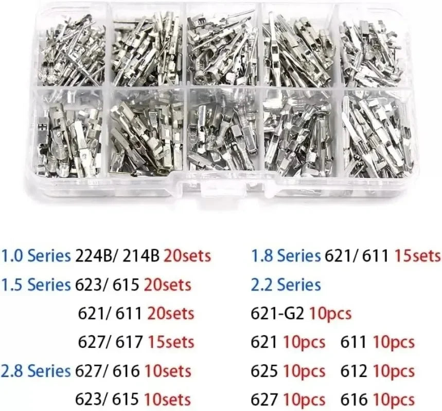 290Pcs Cable Lugs Connectors Flat Plugs Cable Lugs Electrical Terminal Cable Plug Wire Connector Crimp Terminal Set For Cars