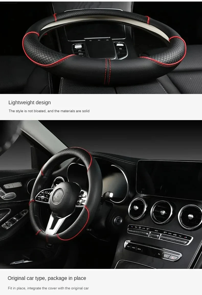 Diamond Texture Steering Wheel Cover, 14.5 to 15 Inch