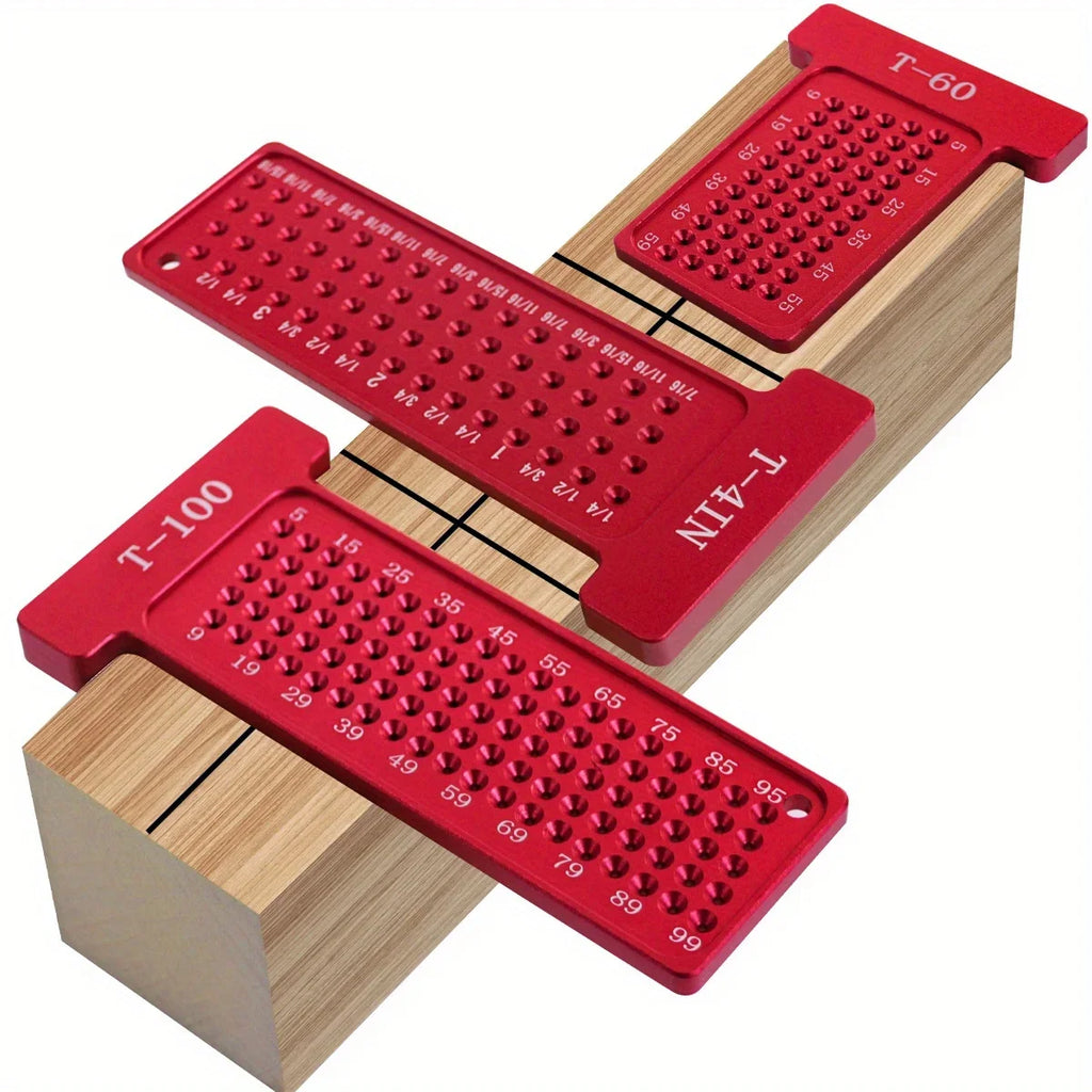 Aluminum Woodworking Scribe T-Square Ruler, Metric Inch Marking Gauge