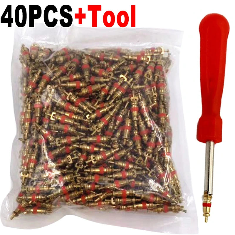 Universal Tire Valve Core Removal Tool Wrench with Copper Valve Cores - image 21