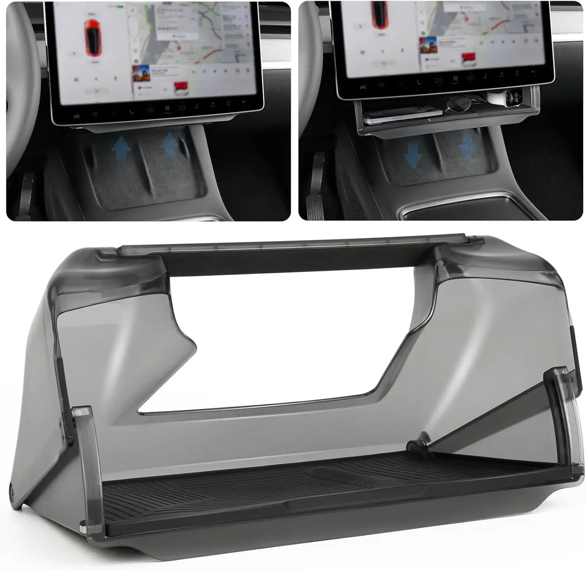 Under Screen Console Storage Box for Tesla Model Y 2023-2026