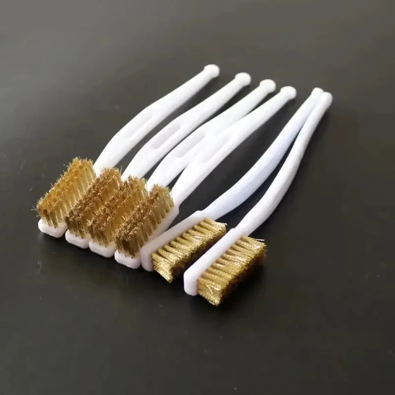 1/3/5pcs Mini Copper Plating Brass Wire Brush Set for Paint & Rust Removal Industrial Metal Polishing Burr Cleaning Tool