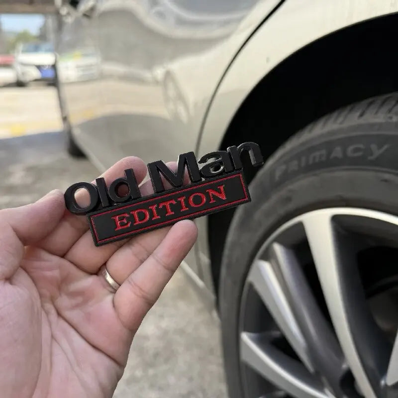 Old Man Edition 3D Metal Fender Sticker for Cars, Trucks and SUVs