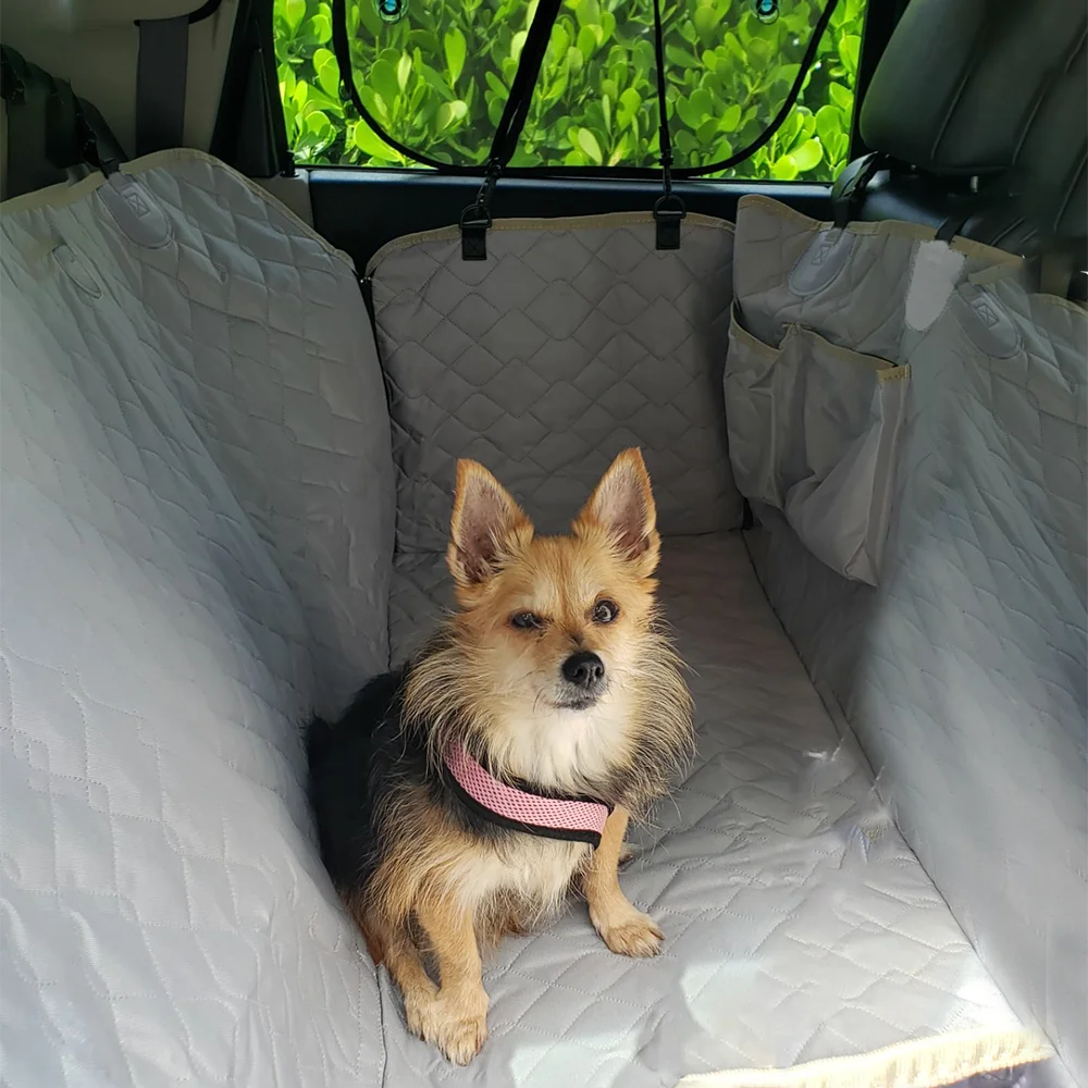 Dog Car Seat Cover with Storage Bag, Heavy Duty Scratch-Resistant Pet Dog Back Seat Cover Hammock for Cars, SUVs