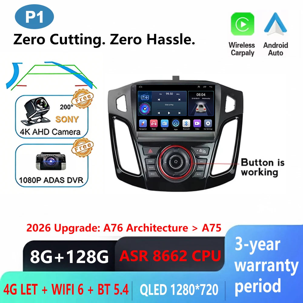 Ford Focus 3 Android Car Stereo with GPS, CarPlay & 9" Touchscreen - image 15