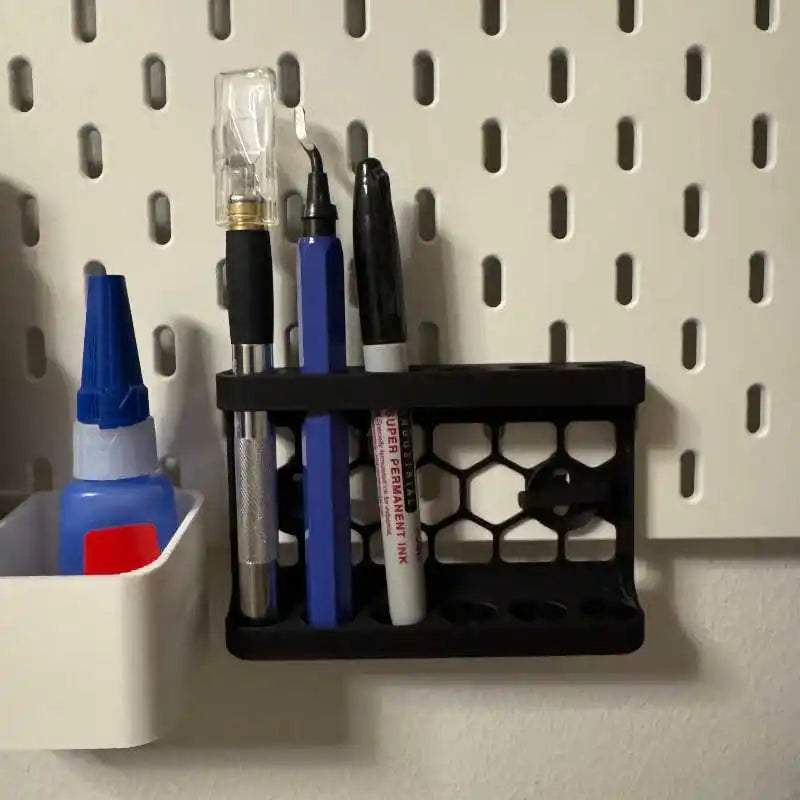 Pegboard Hanging Tool Organizer, Wall Mount Storage for Stationery, Markers, Screwdrivers and Small Tools, Space-Saving Desktop