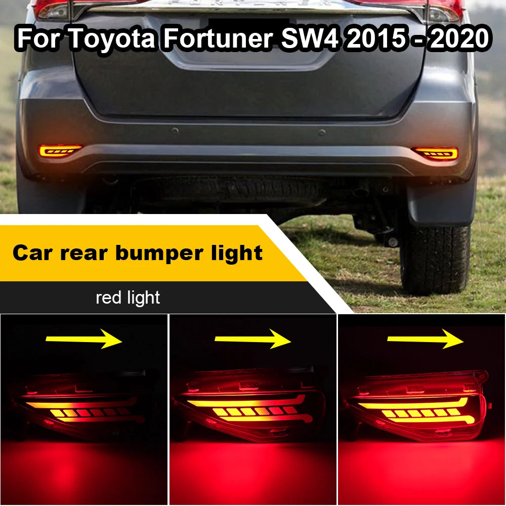 Dynamic LED Rear Bumper Reflectors for Toyota Fortuner 2015-2020 - image 2