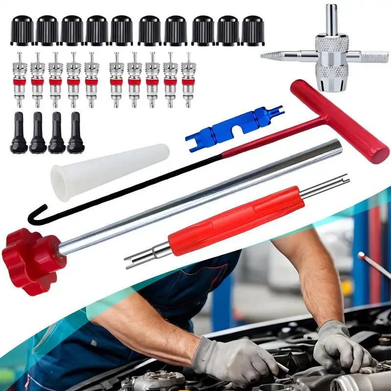 Tire Valve Stem Tool Kit | Car Motorcycle Valve Puller Installer - image 3