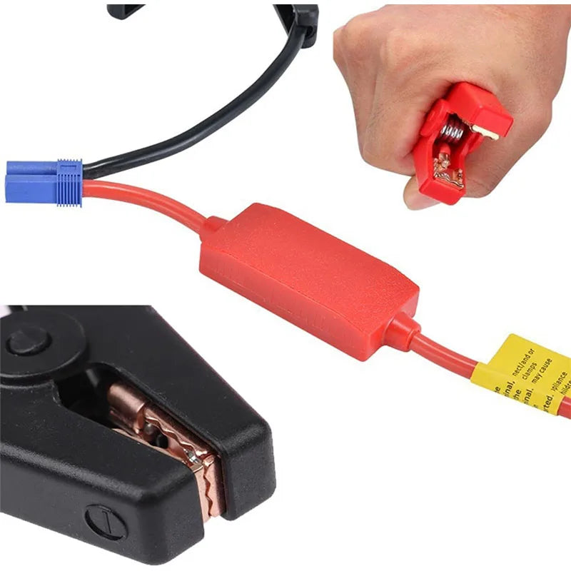 Jump Starter Cable with Clamps & Reverse-Charge Protection